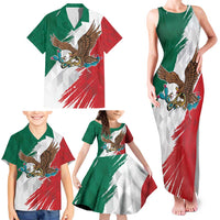 Eagle Devouring Snake Mexican Emblem Personalized Family Matching Tank Maxi Dress and Hawaiian Shirt Grunge Flag Style