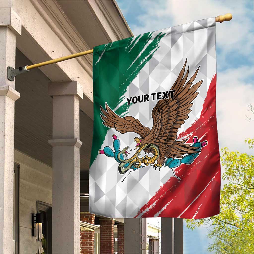 Eagle Devouring Snake Mexican Emblem Personalized Garden Flag Grunge Flag Style