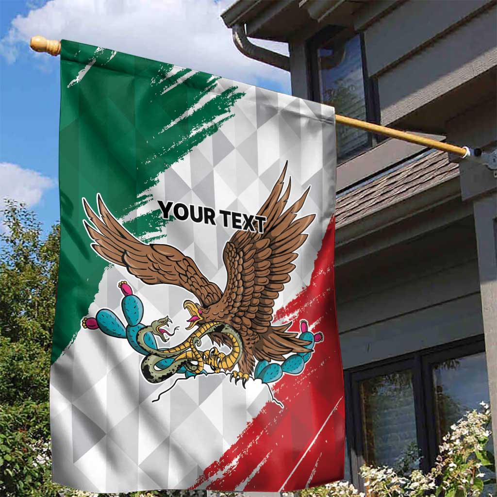 Eagle Devouring Snake Mexican Emblem Personalized Garden Flag Grunge Flag Style