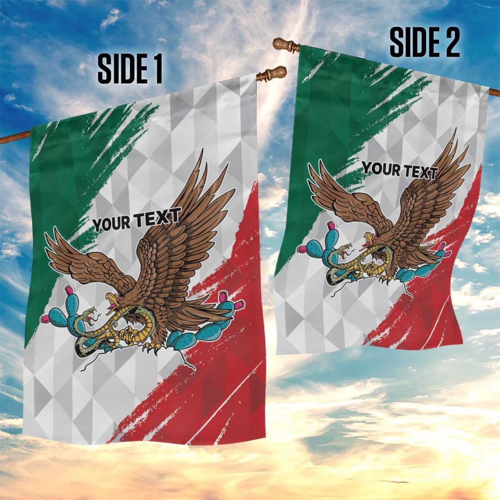 Eagle Devouring Snake Mexican Emblem Personalized Garden Flag Grunge Flag Style