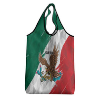 Eagle Devouring Snake Mexican Emblem Personalized Grocery Bag Grunge Flag Style