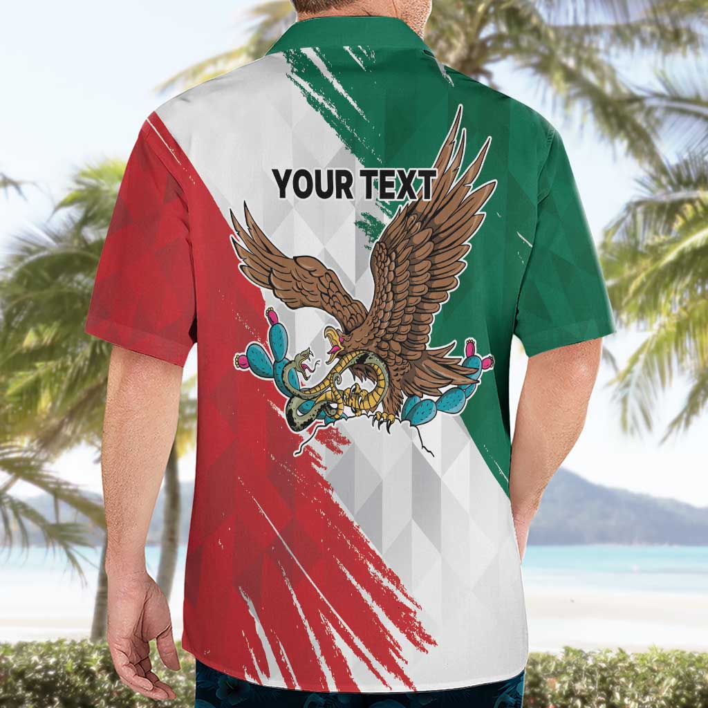 Eagle Devouring Snake Mexican Emblem Personalized Hawaiian Shirt Grunge Flag Style