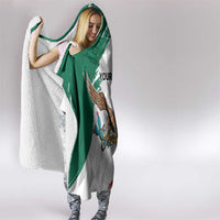 Eagle Devouring Snake Mexican Emblem Personalized Hooded Blanket Grunge Flag Style