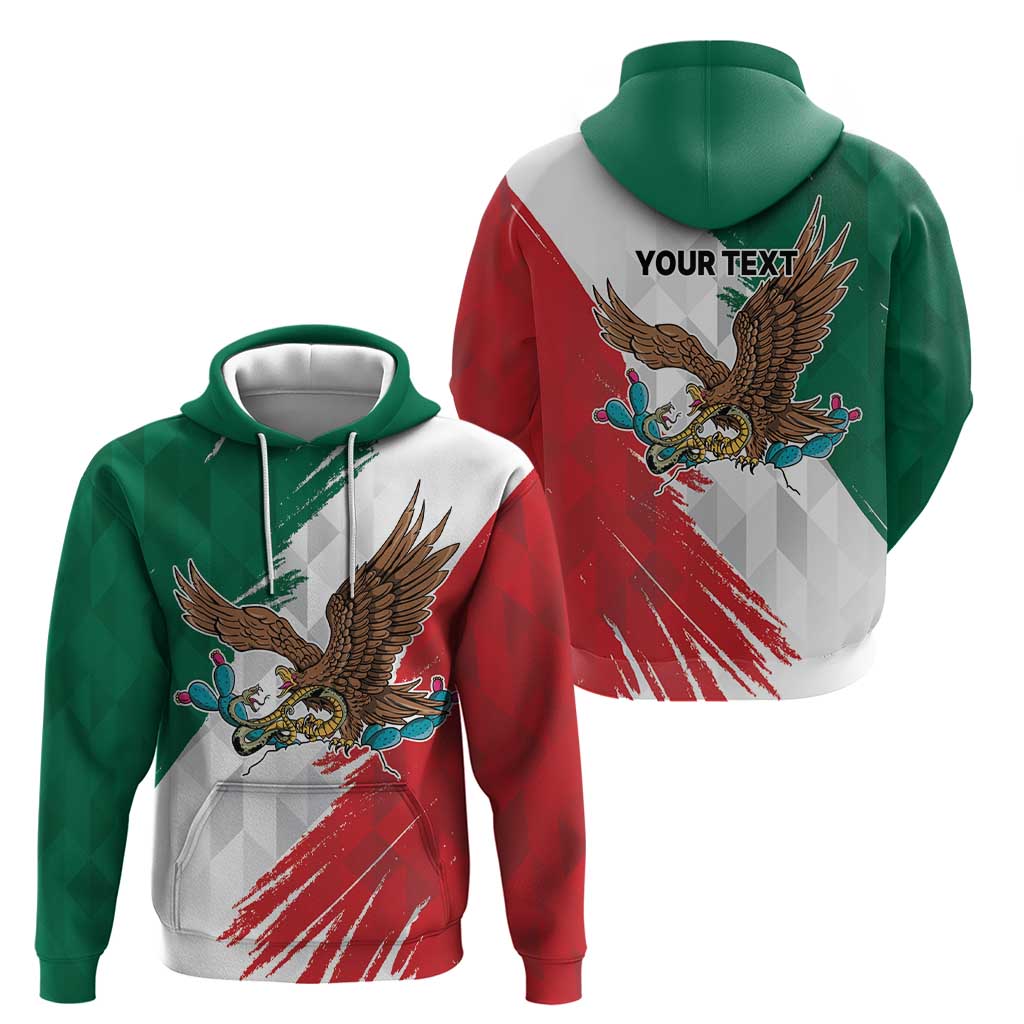 Eagle Devouring Snake Mexican Emblem Personalized Hoodie Grunge Flag Style