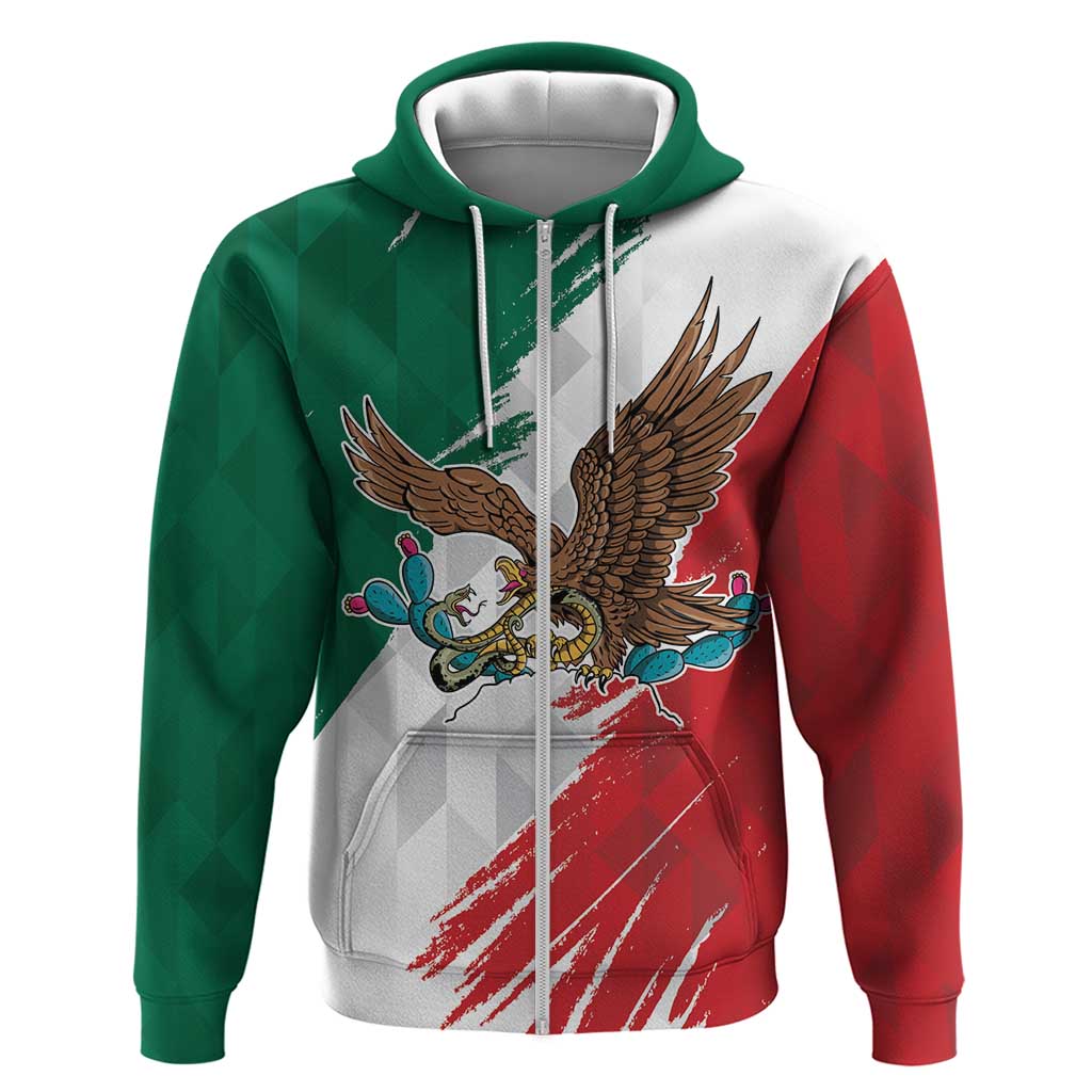 Eagle Devouring Snake Mexican Emblem Personalized Hoodie Grunge Flag Style