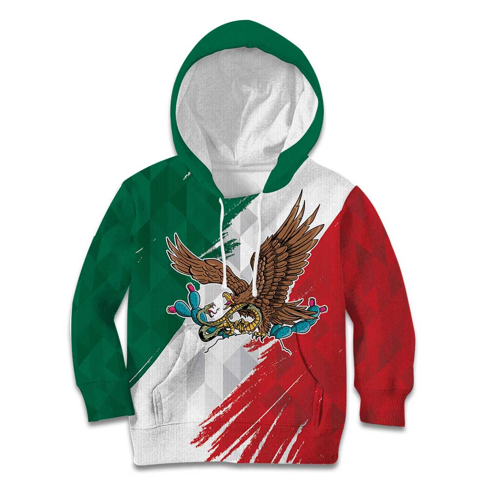 Eagle Devouring Snake Mexican Emblem Personalized Kid Hoodie Grunge Flag Style