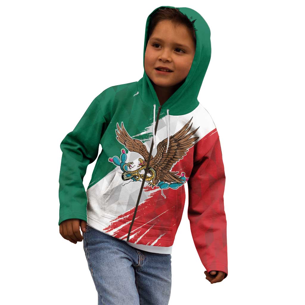 Eagle Devouring Snake Mexican Emblem Personalized Kid Hoodie Grunge Flag Style