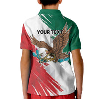 Eagle Devouring Snake Mexican Emblem Personalized Kid Polo Shirt Grunge Flag Style