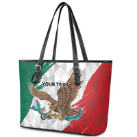 Eagle Devouring Snake Mexican Emblem Personalized Leather Tote Bag Grunge Flag Style