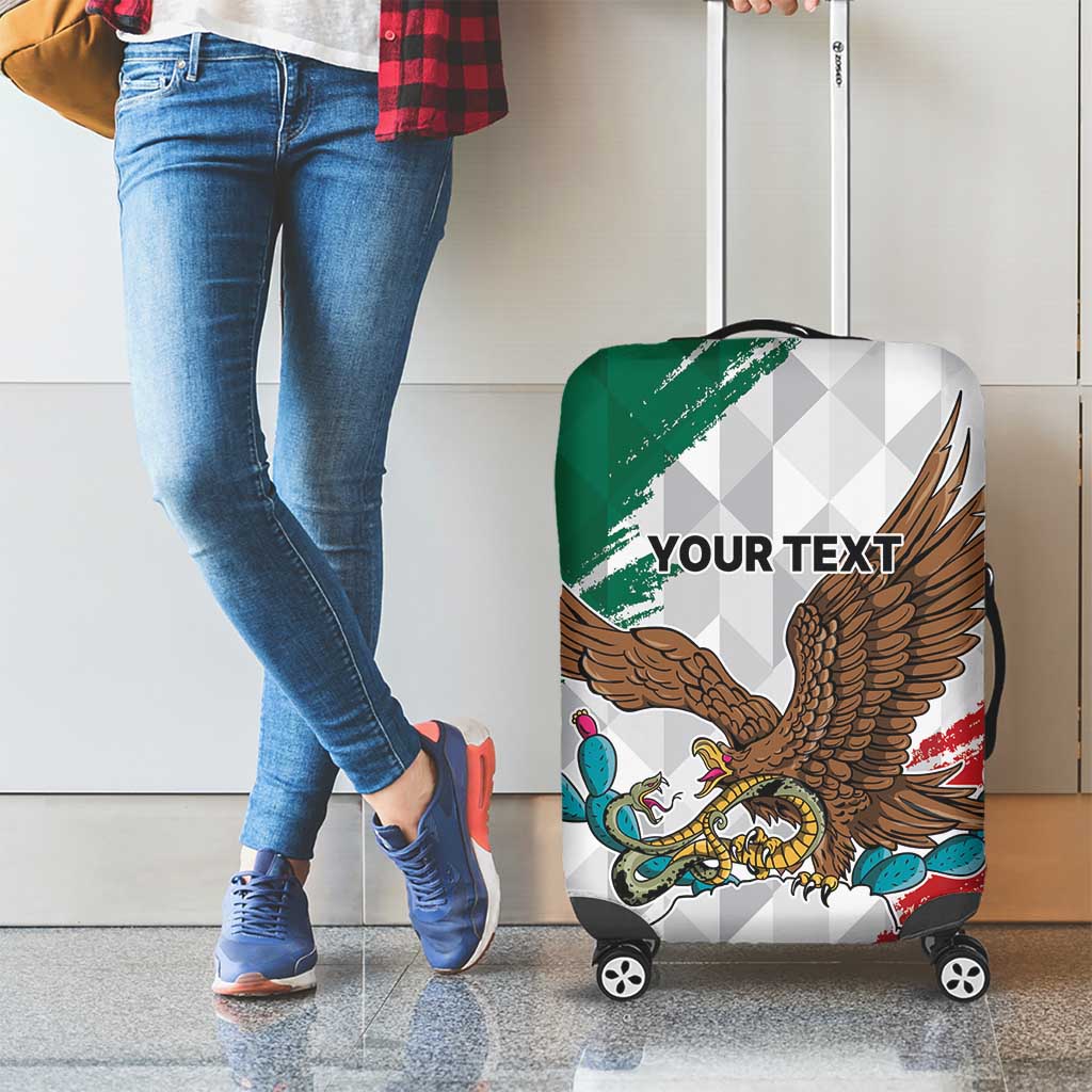 Eagle Devouring Snake Mexican Emblem Personalized Luggage Cover Grunge Flag Style