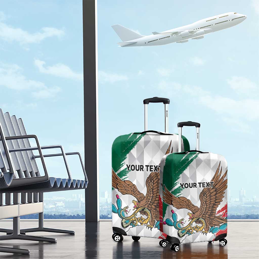 Eagle Devouring Snake Mexican Emblem Personalized Luggage Cover Grunge Flag Style