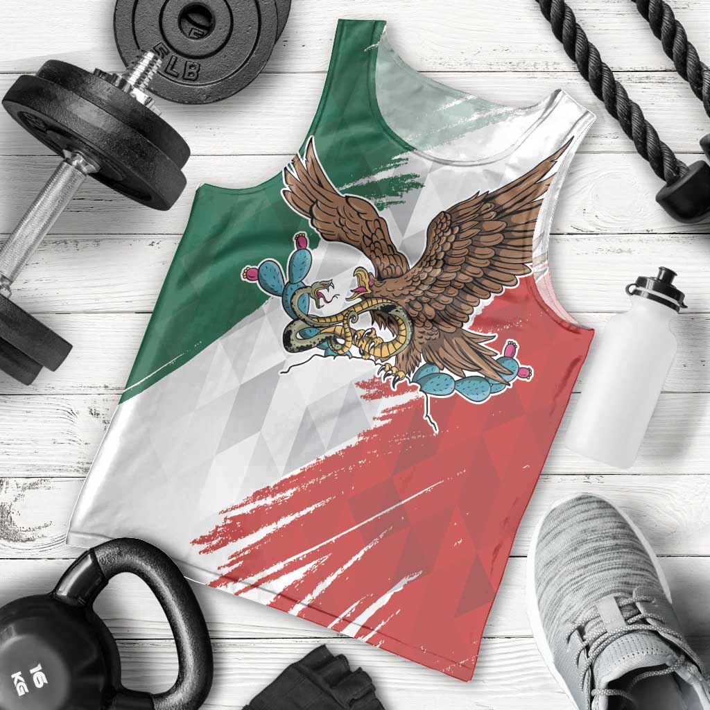 Eagle Devouring Snake Mexican Emblem Personalized Men Tank Top Grunge Flag Style