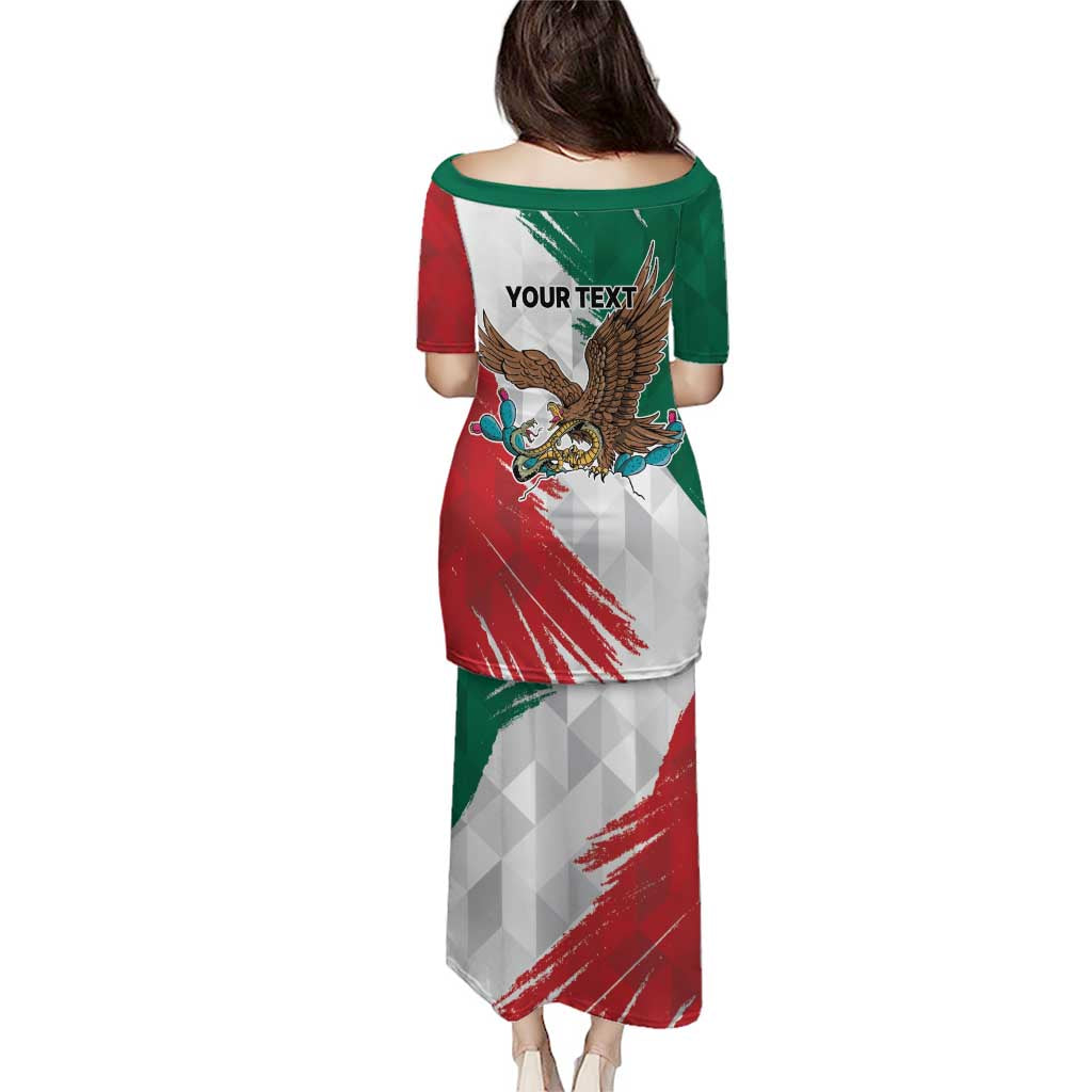 Eagle Devouring Snake Mexican Emblem Personalized Puletasi Grunge Flag Style