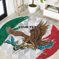 Eagle Devouring Snake Mexican Emblem Personalized Round Carpet Grunge Flag Style