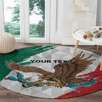 Eagle Devouring Snake Mexican Emblem Personalized Round Carpet Grunge Flag Style