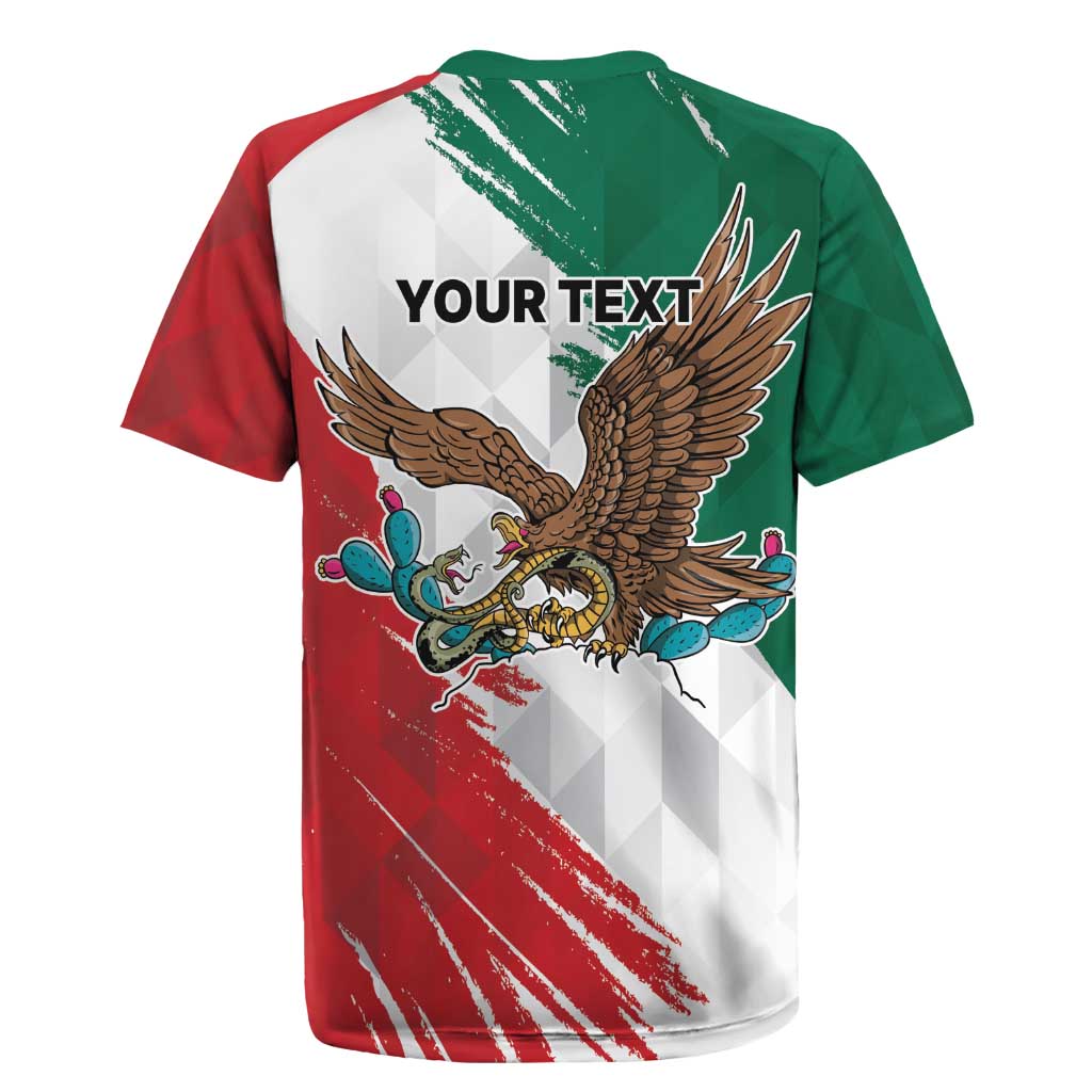 Eagle Devouring Snake Mexican Emblem Personalized Rugby Jersey Grunge Flag Style