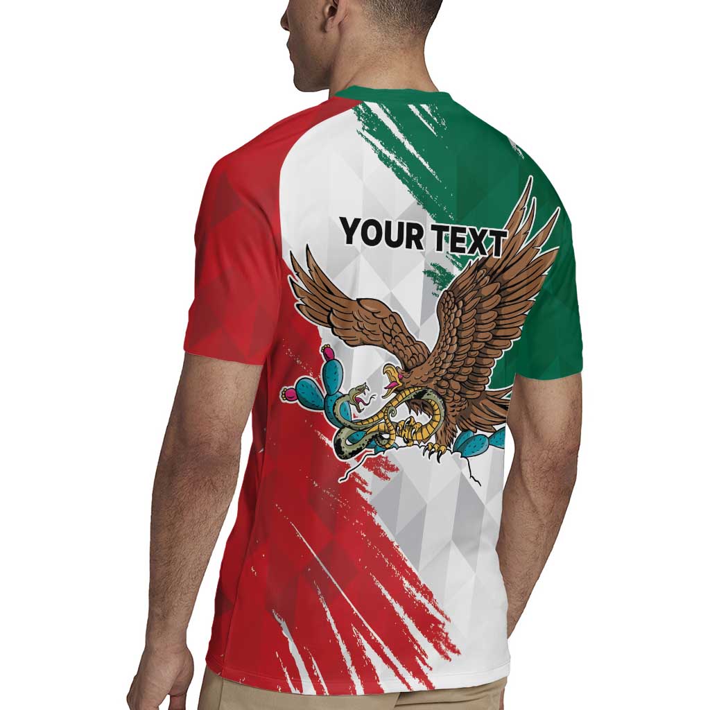 Eagle Devouring Snake Mexican Emblem Personalized Rugby Jersey Grunge Flag Style