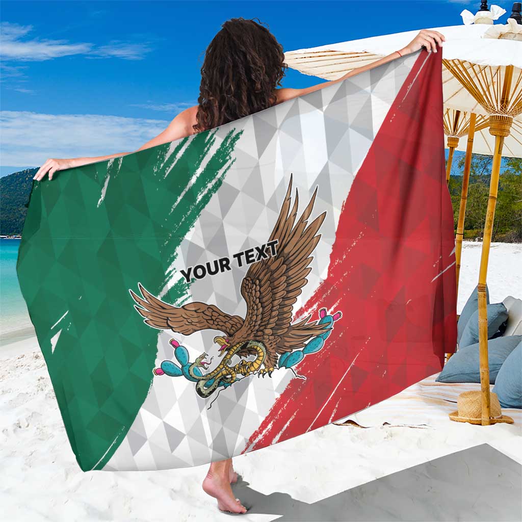Eagle Devouring Snake Mexican Emblem Personalized Sarong Grunge Flag Style