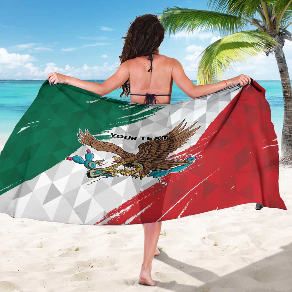 Eagle Devouring Snake Mexican Emblem Personalized Sarong Grunge Flag Style
