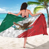 Eagle Devouring Snake Mexican Emblem Personalized Sarong Grunge Flag Style