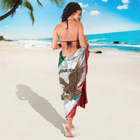 Eagle Devouring Snake Mexican Emblem Personalized Sarong Grunge Flag Style