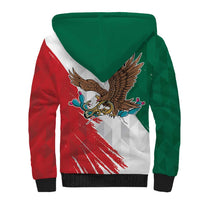 Eagle Devouring Snake Mexican Emblem Personalized Sherpa Hoodie Grunge Flag Style