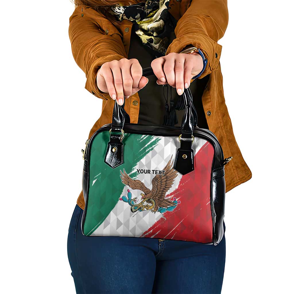 Eagle Devouring Snake Mexican Emblem Personalized Shoulder Handbag Grunge Flag Style