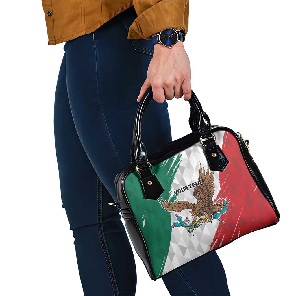 Eagle Devouring Snake Mexican Emblem Personalized Shoulder Handbag Grunge Flag Style