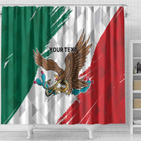 Eagle Devouring Snake Mexican Emblem Personalized Shower Curtain Grunge Flag Style