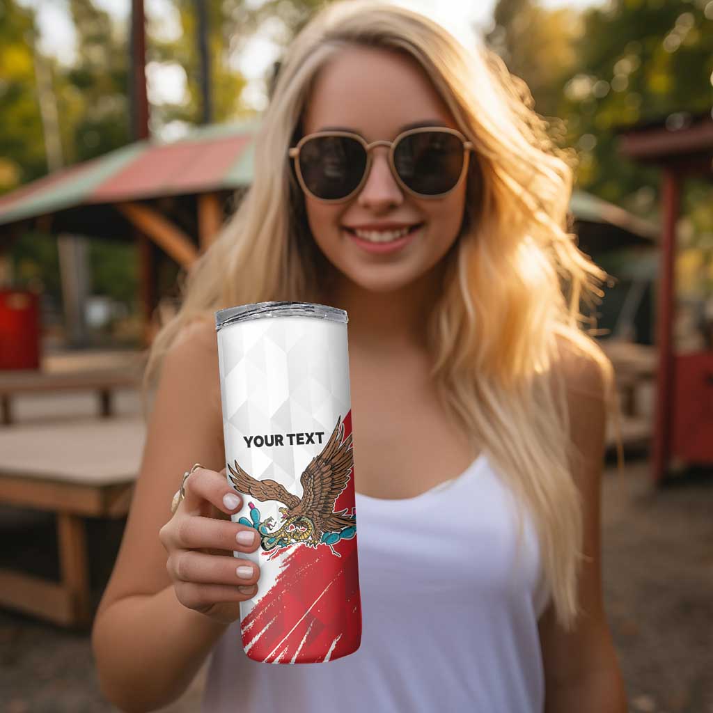 Eagle Devouring Snake Mexican Emblem Personalized Skinny Tumbler Grunge Flag Style