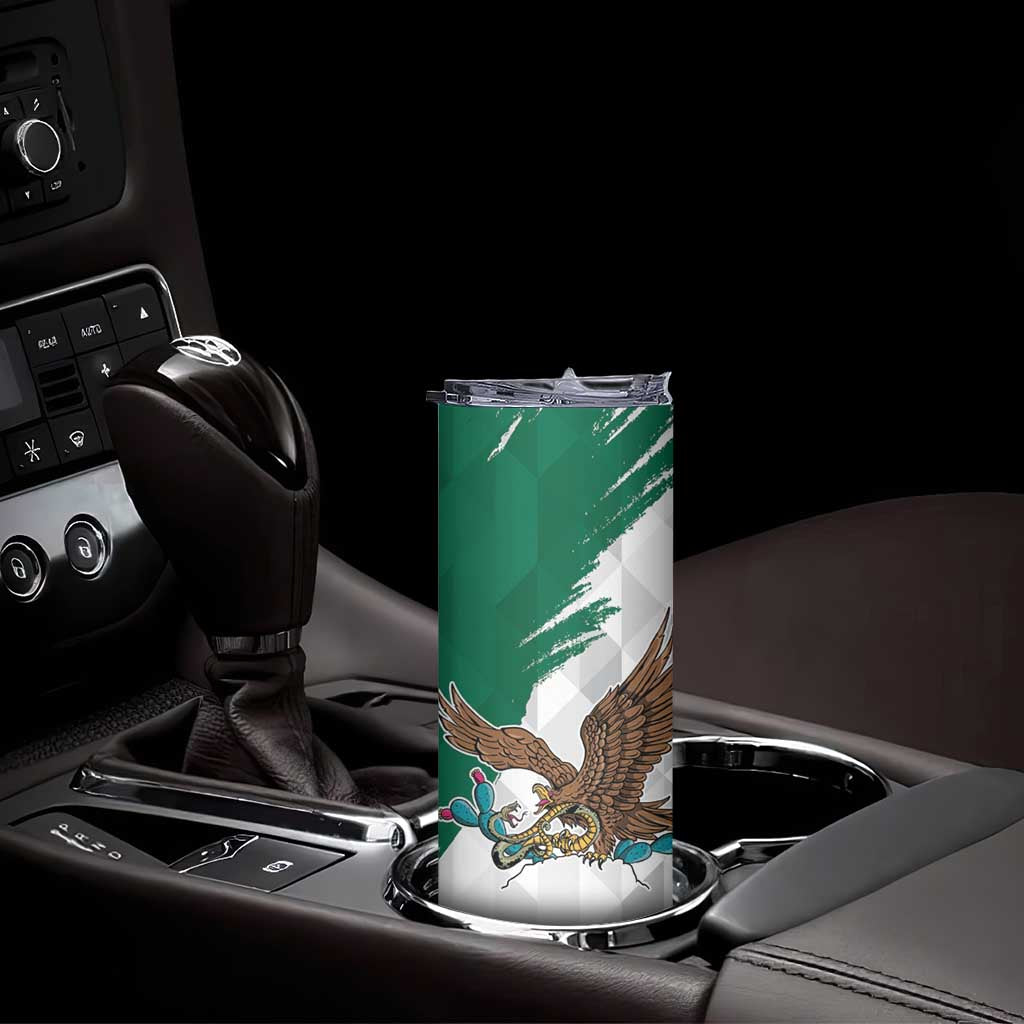 Eagle Devouring Snake Mexican Emblem Personalized Skinny Tumbler Grunge Flag Style