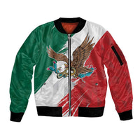Eagle Devouring Snake Mexican Emblem Personalized Sleeve Zip Bomber Jacket Grunge Flag Style