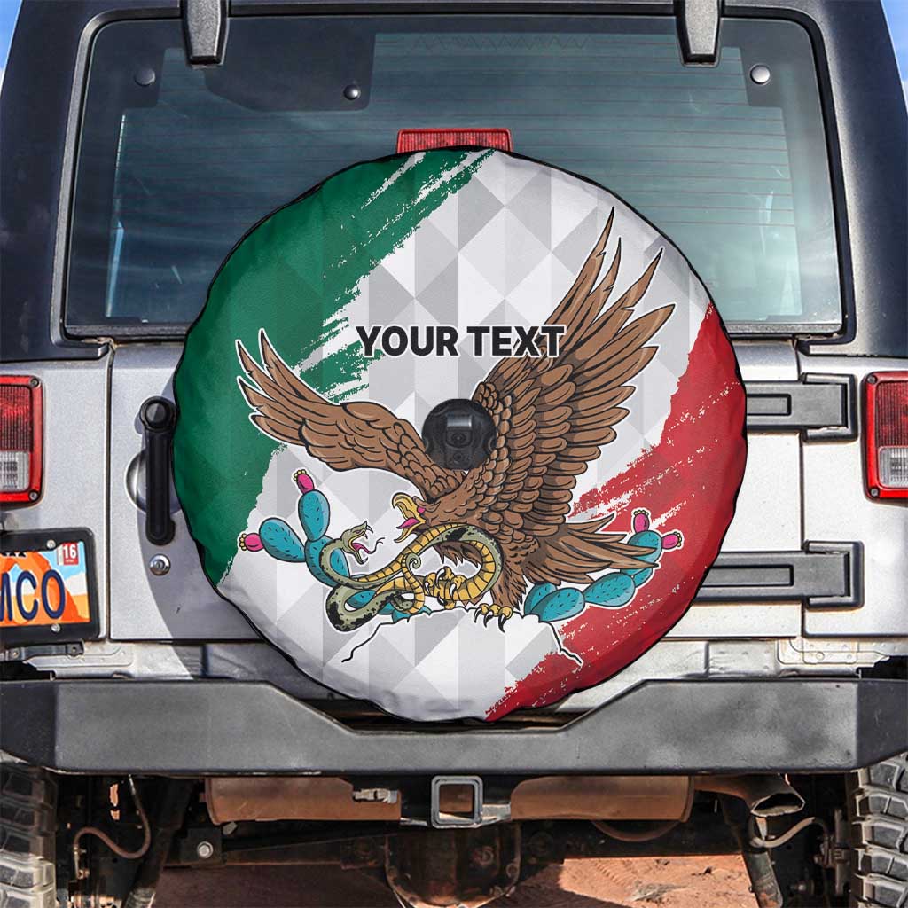 Eagle Devouring Snake Mexican Emblem Personalized Spare Tire Cover Grunge Flag Style
