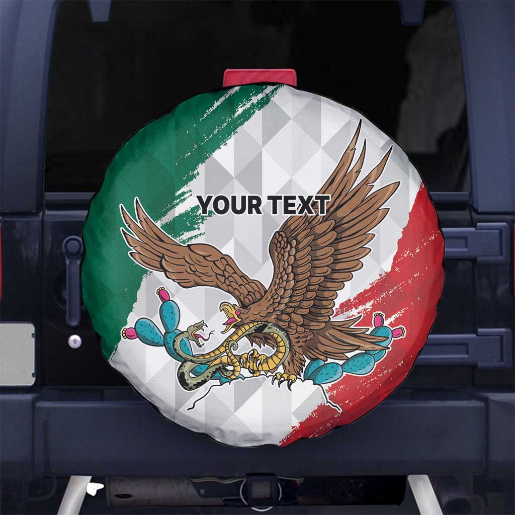 Eagle Devouring Snake Mexican Emblem Personalized Spare Tire Cover Grunge Flag Style