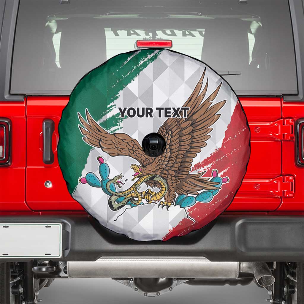 Eagle Devouring Snake Mexican Emblem Personalized Spare Tire Cover Grunge Flag Style