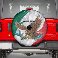 Eagle Devouring Snake Mexican Emblem Personalized Spare Tire Cover Grunge Flag Style