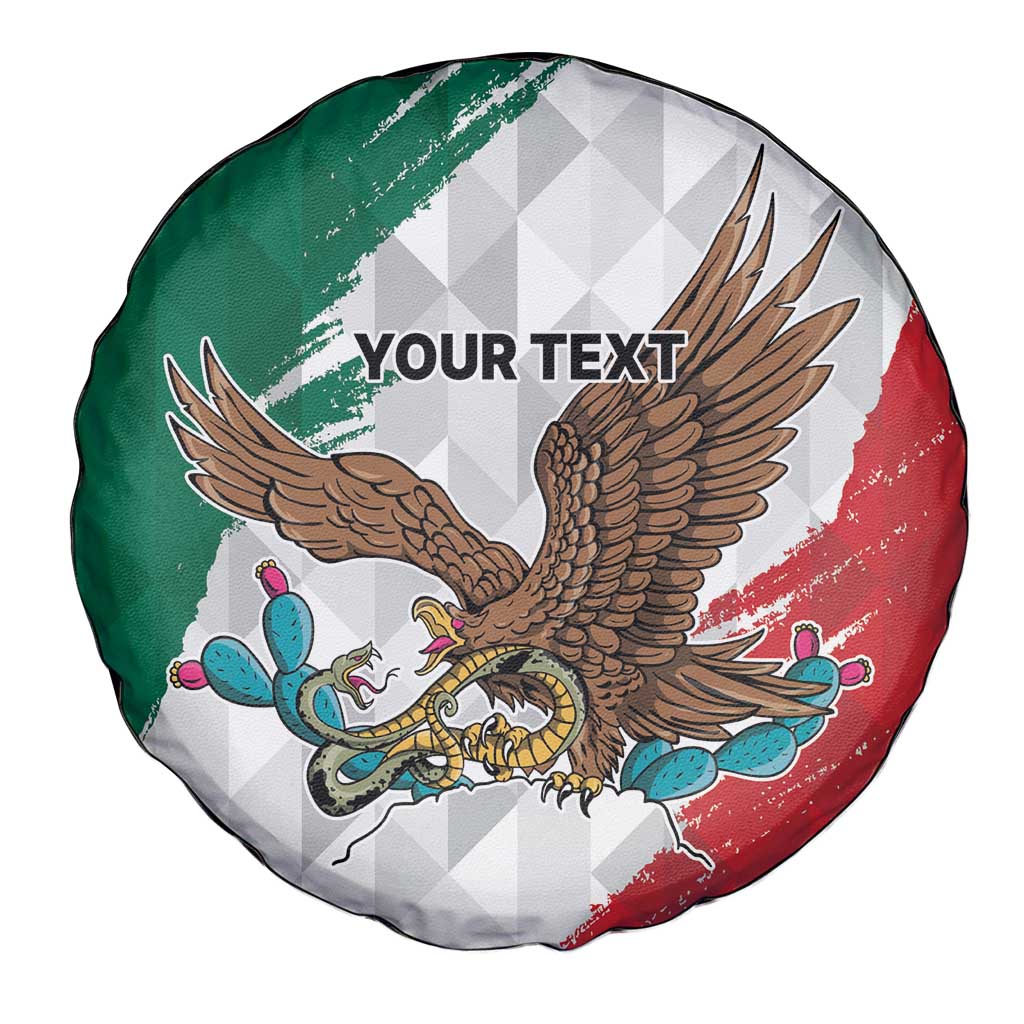 Eagle Devouring Snake Mexican Emblem Personalized Spare Tire Cover Grunge Flag Style