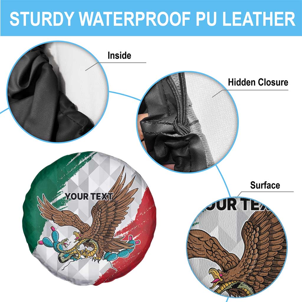 Eagle Devouring Snake Mexican Emblem Personalized Spare Tire Cover Grunge Flag Style