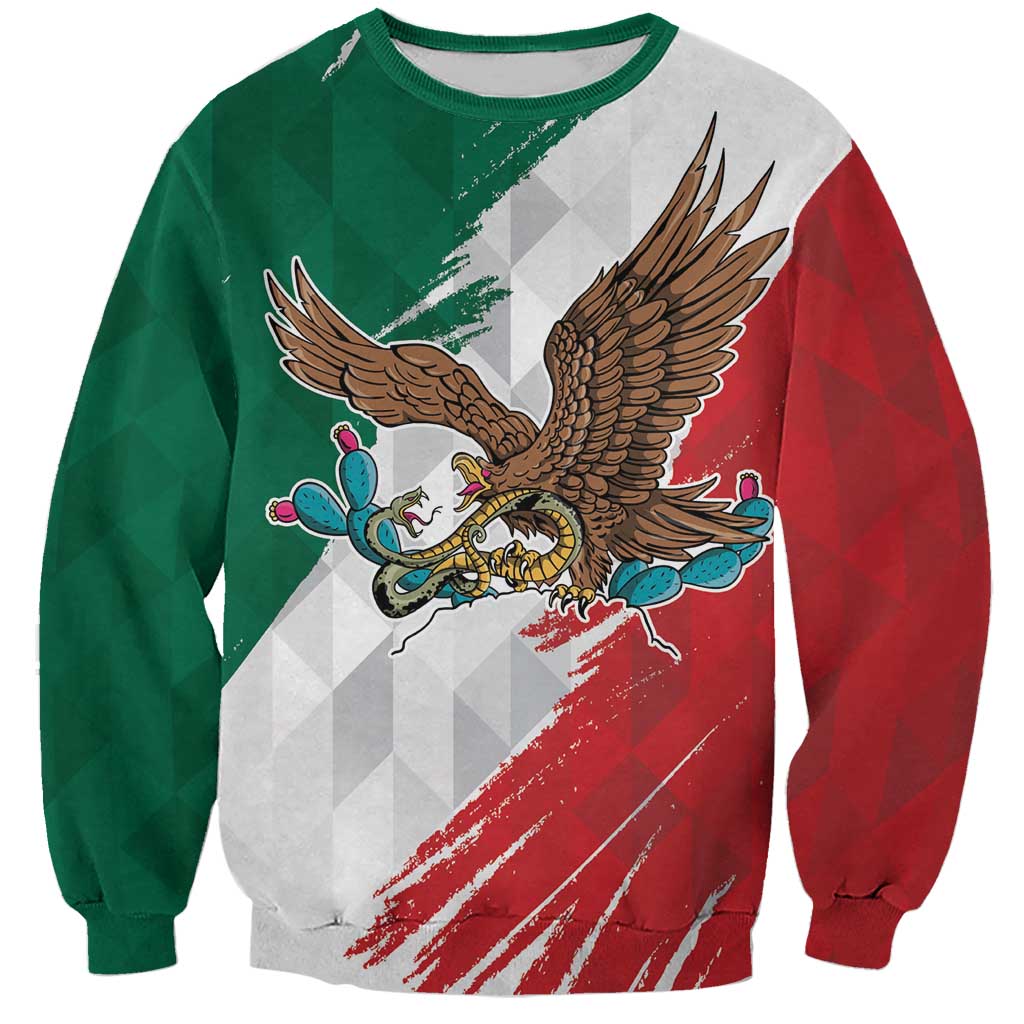 Eagle Devouring Snake Mexican Emblem Personalized Sweatshirt Grunge Flag Style