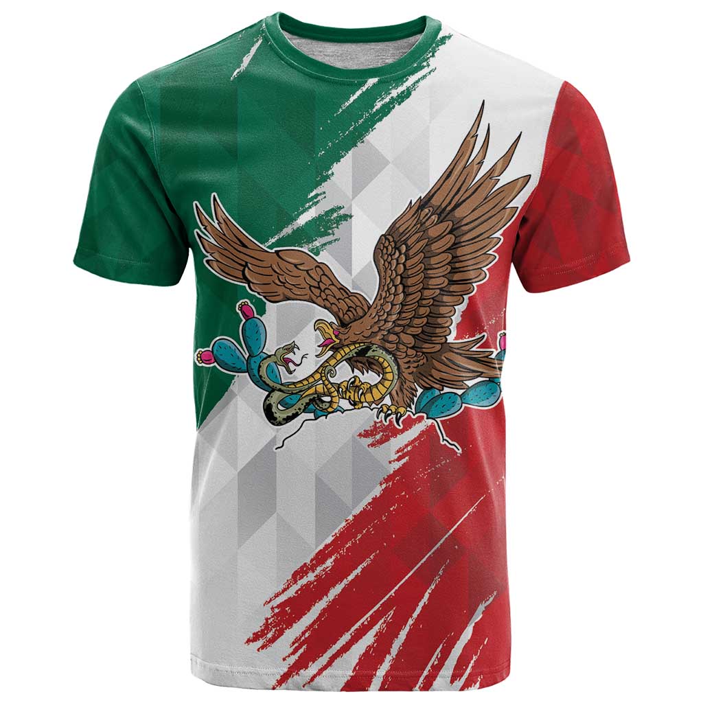 Eagle Devouring Snake Mexican Emblem Personalized T Shirt Grunge Flag Style