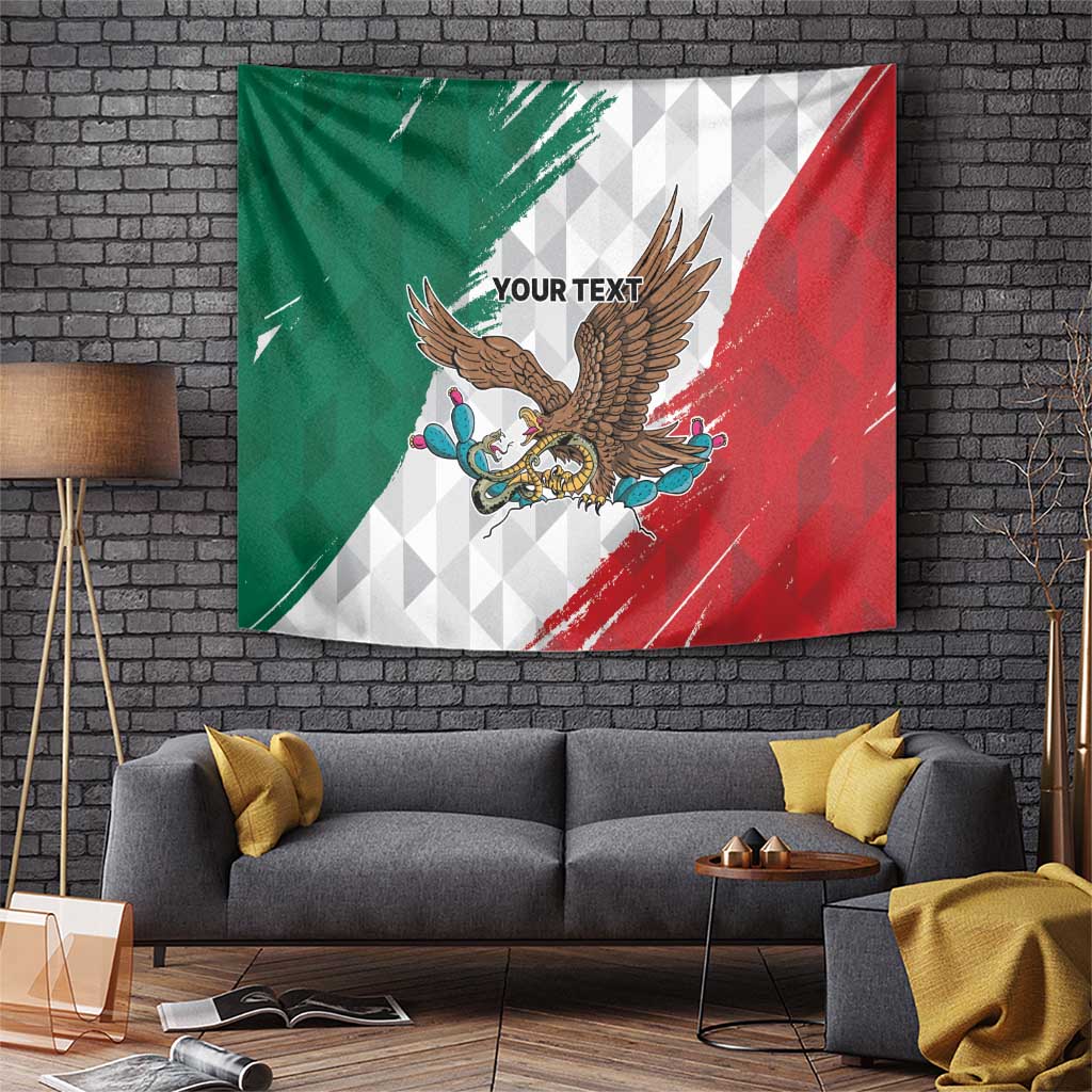 Eagle Devouring Snake Mexican Emblem Personalized Tapestry Grunge Flag Style