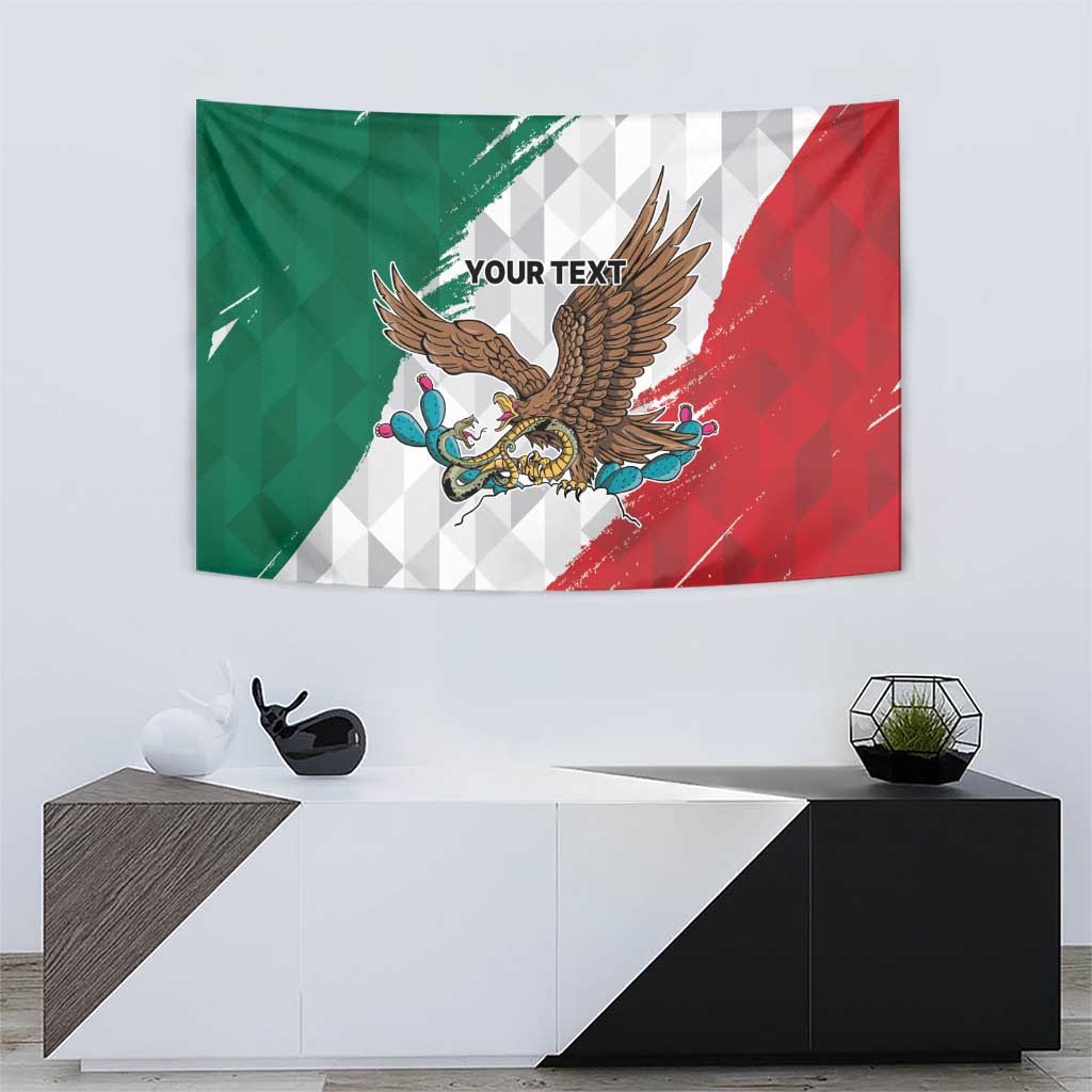 Eagle Devouring Snake Mexican Emblem Personalized Tapestry Grunge Flag Style