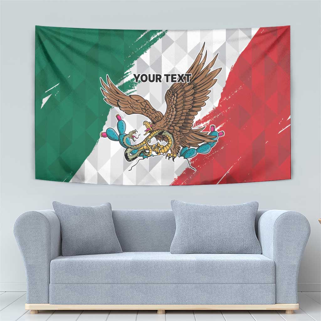 Eagle Devouring Snake Mexican Emblem Personalized Tapestry Grunge Flag Style