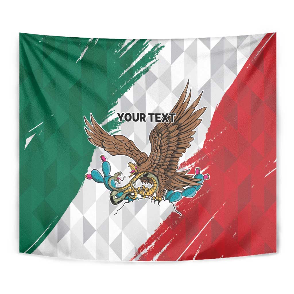 Eagle Devouring Snake Mexican Emblem Personalized Tapestry Grunge Flag Style