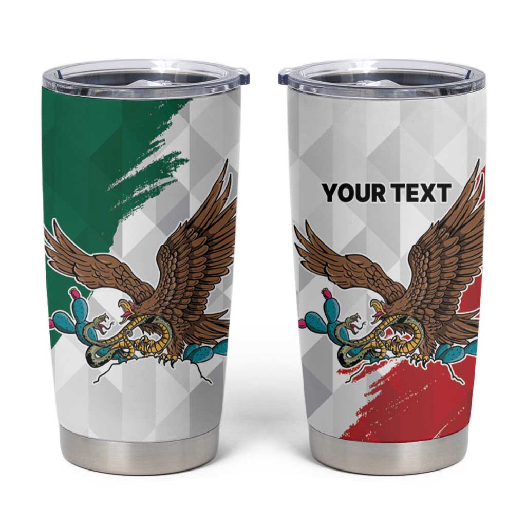 Eagle Devouring Snake Mexican Emblem Personalized Tumbler Cup Grunge Flag Style