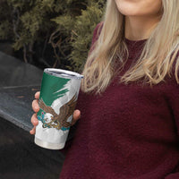 Eagle Devouring Snake Mexican Emblem Personalized Tumbler Cup Grunge Flag Style