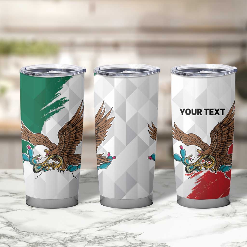 Eagle Devouring Snake Mexican Emblem Personalized Tumbler Cup Grunge Flag Style
