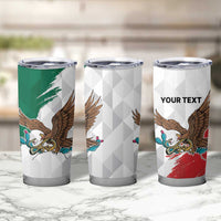 Eagle Devouring Snake Mexican Emblem Personalized Tumbler Cup Grunge Flag Style