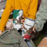 Eagle Devouring Snake Mexican Emblem Personalized Tumbler Cup Grunge Flag Style