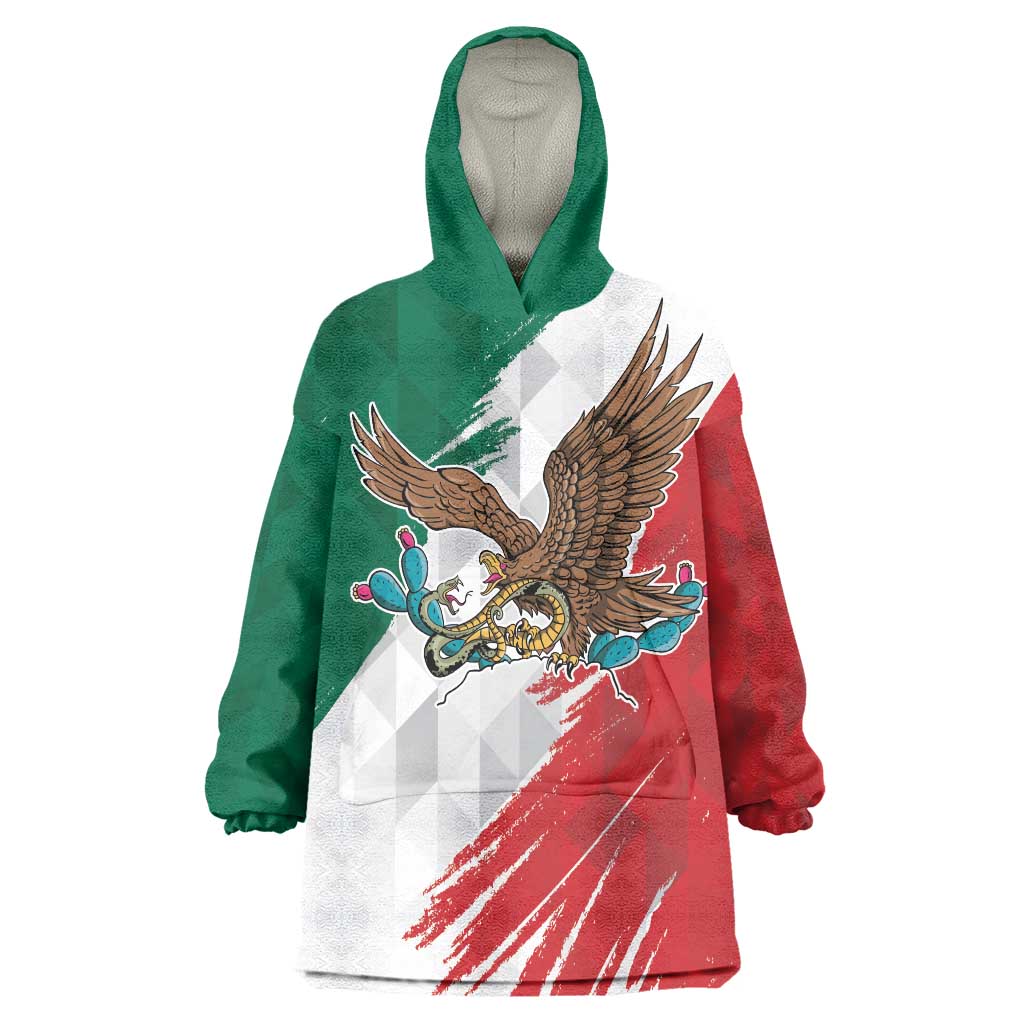 Eagle Devouring Snake Mexican Emblem Personalized Wearable Blanket Hoodie Grunge Flag Style